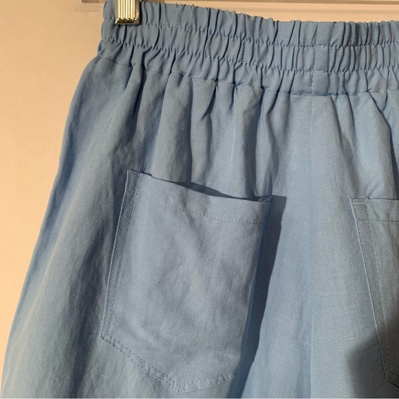 New BLANK NYC  Linen Pull- On Shorts In Bright Blue  Women’s Size XS - Picture 6 of 16